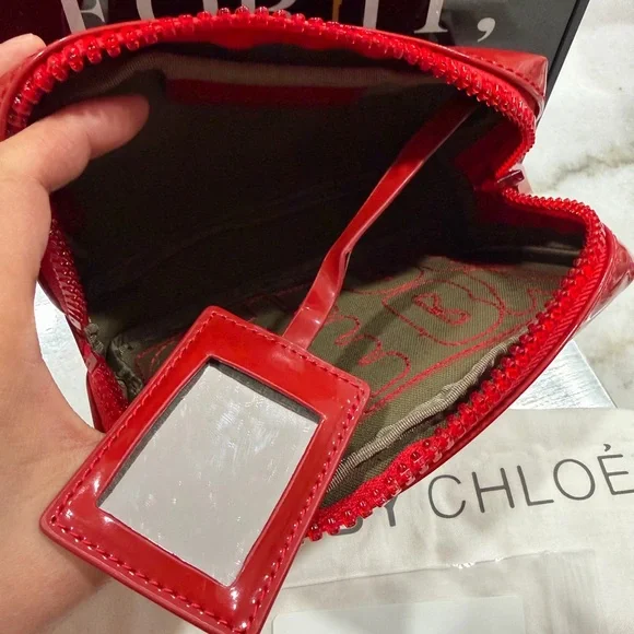Excellent condition See By Chloe Glossy Red Clutch with dust bag - Picture 3 of 7